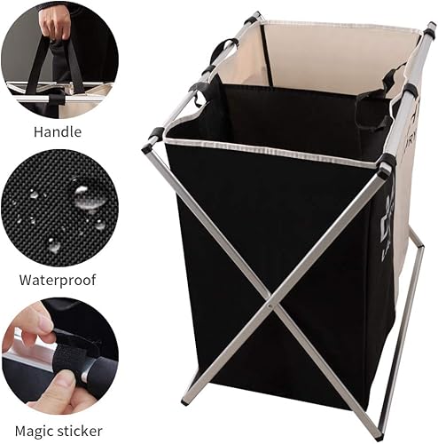 Miniatura 4 de Nicesail canasta para la ropa de 23secciones, para ropa oscura y ropa clara, canasta plegable para separar la ropa, con bolsas de tela oxford