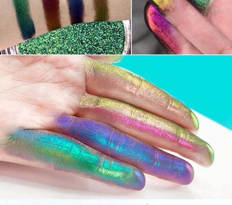 Miniatura 8 de Lufeeyeta Chameleon - Sombra de ojos en barra metálica de alta pigmentación, metales de maquillaje, brillo brillante, sombra de ojos para ojos, kit