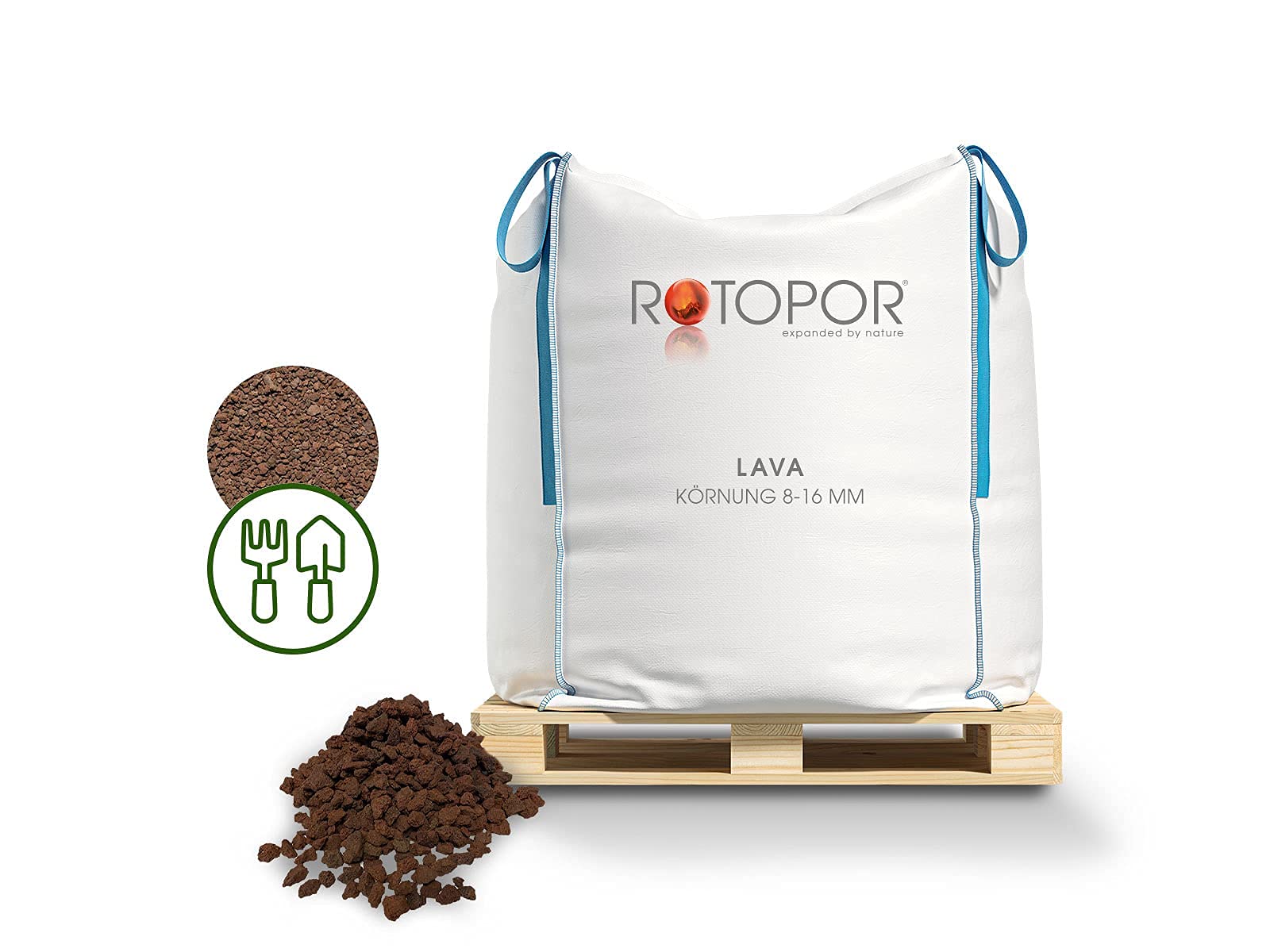 Lava 8-16 mm Rot-Braun Deko 500 Ltr BigBag Lavakies Kies Mulch Lavasplitt Rot Braun Eifellava