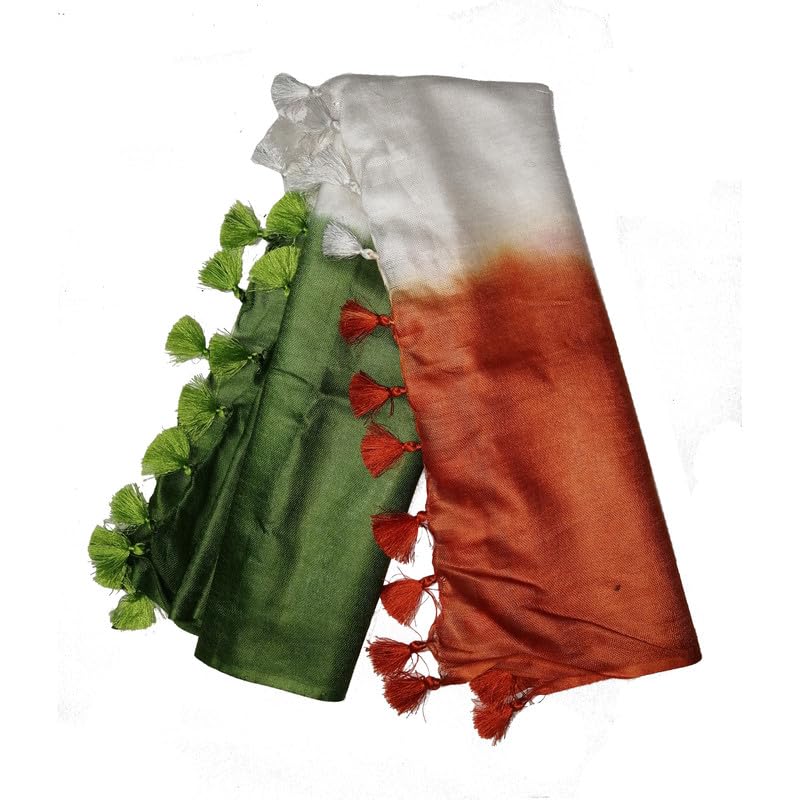 heyam Unisex Tricolor (Tiranga) Flag Linen Cotton Handloom Bhagalpuri Stole (Scarf)-picture-21