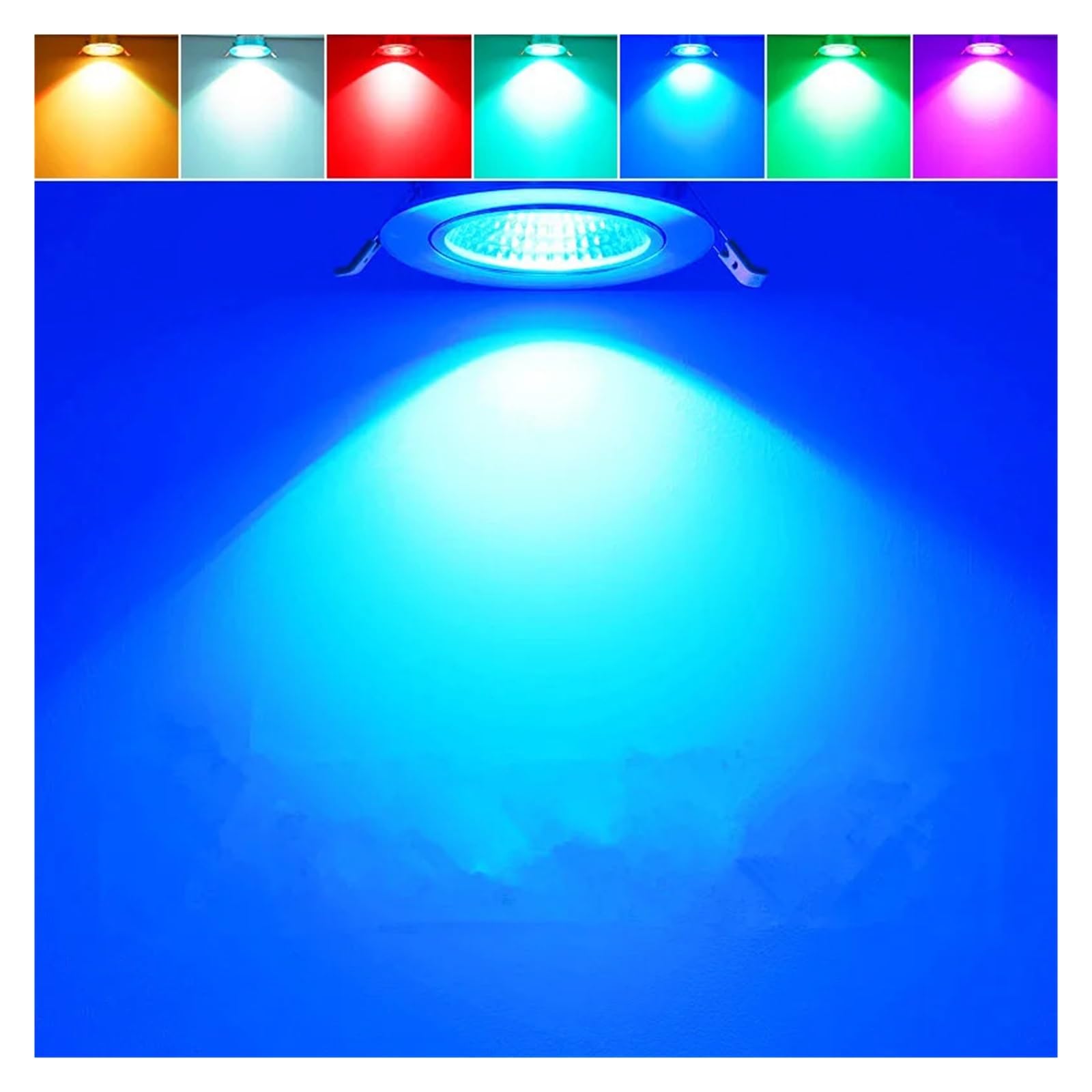 eufeifeiegds RGB-LED-Einbauleuchte 5W 10W 15W, LED-Panel-Leuchte, verdeckte Deckeneinbauleuchte mit Fernbedienung, KTV-Schlafzimmer, Hotelflur(RGB with controller,15w)