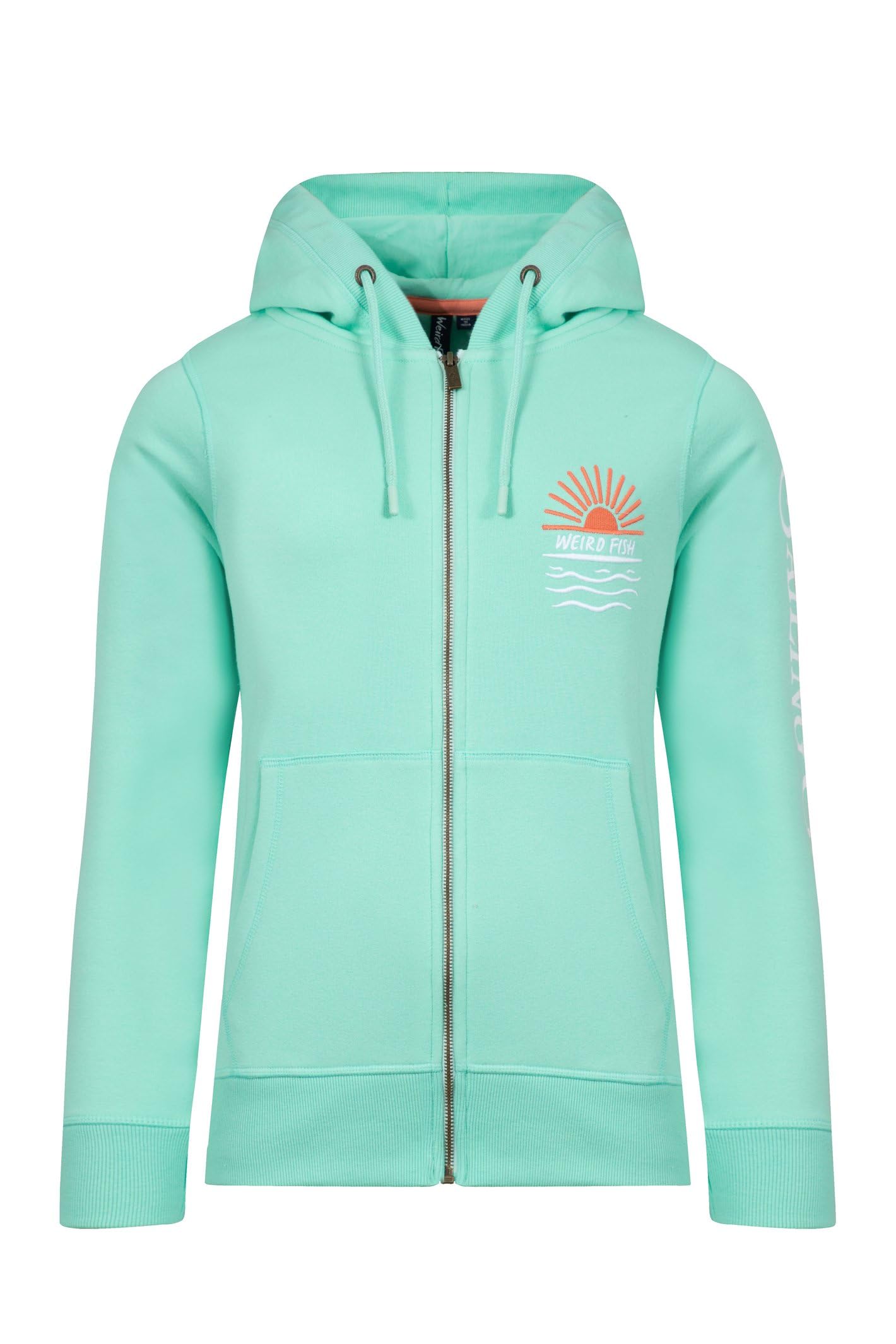 Weird Fish Women's Cyra Graphic Full Zip Hoodie in Light Green | Size: 10