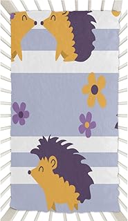 Cartoon Hedgehog Crib Sheets for Boys, Girls Machine Washable Soft Cozy Microfiber Fitted Crib Sheet for Standard Crib and Toddler Mattresses Boys Girls 28x52 Inch