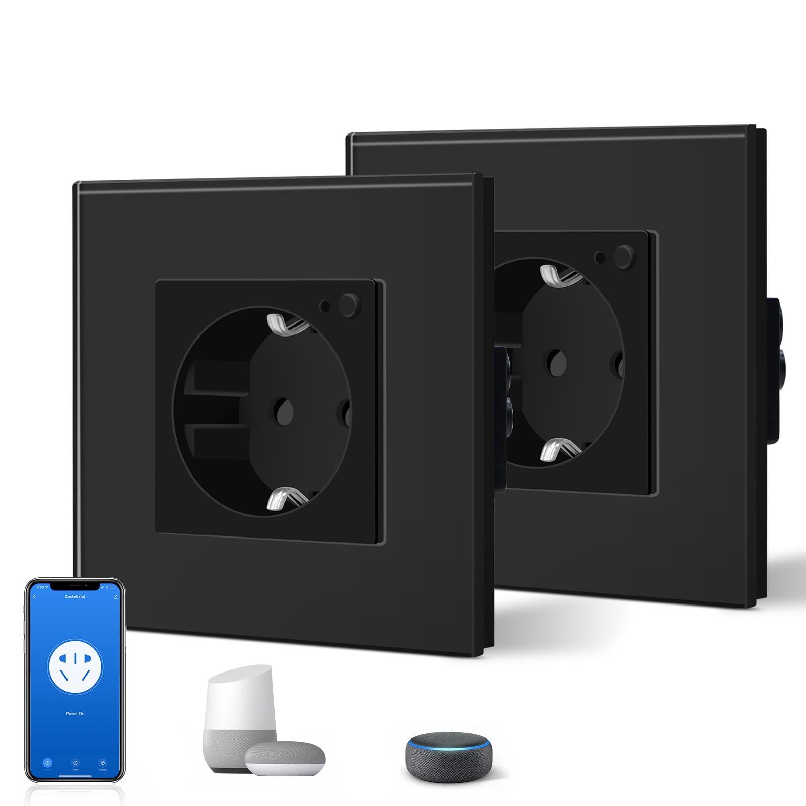 BSEED Enchufe Inteligente con 20W USB y Tipo C,Mate Enchufe Pared Wifi con Medidor Consumo,Control Remoto por APP & Voz,Requiere Cable Neutro,1 Enchufe,Blanco 86mm — view 74