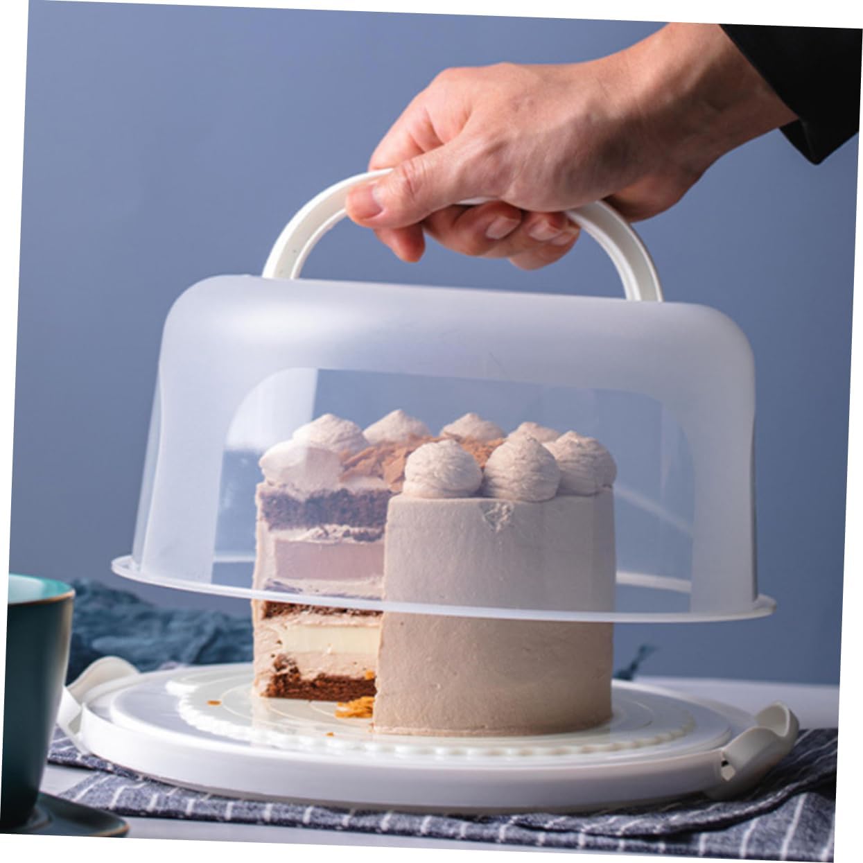 Storage Containers Lids Cake Box Handle Reusable Cake Carrier Baking Packing Box Dessert Container