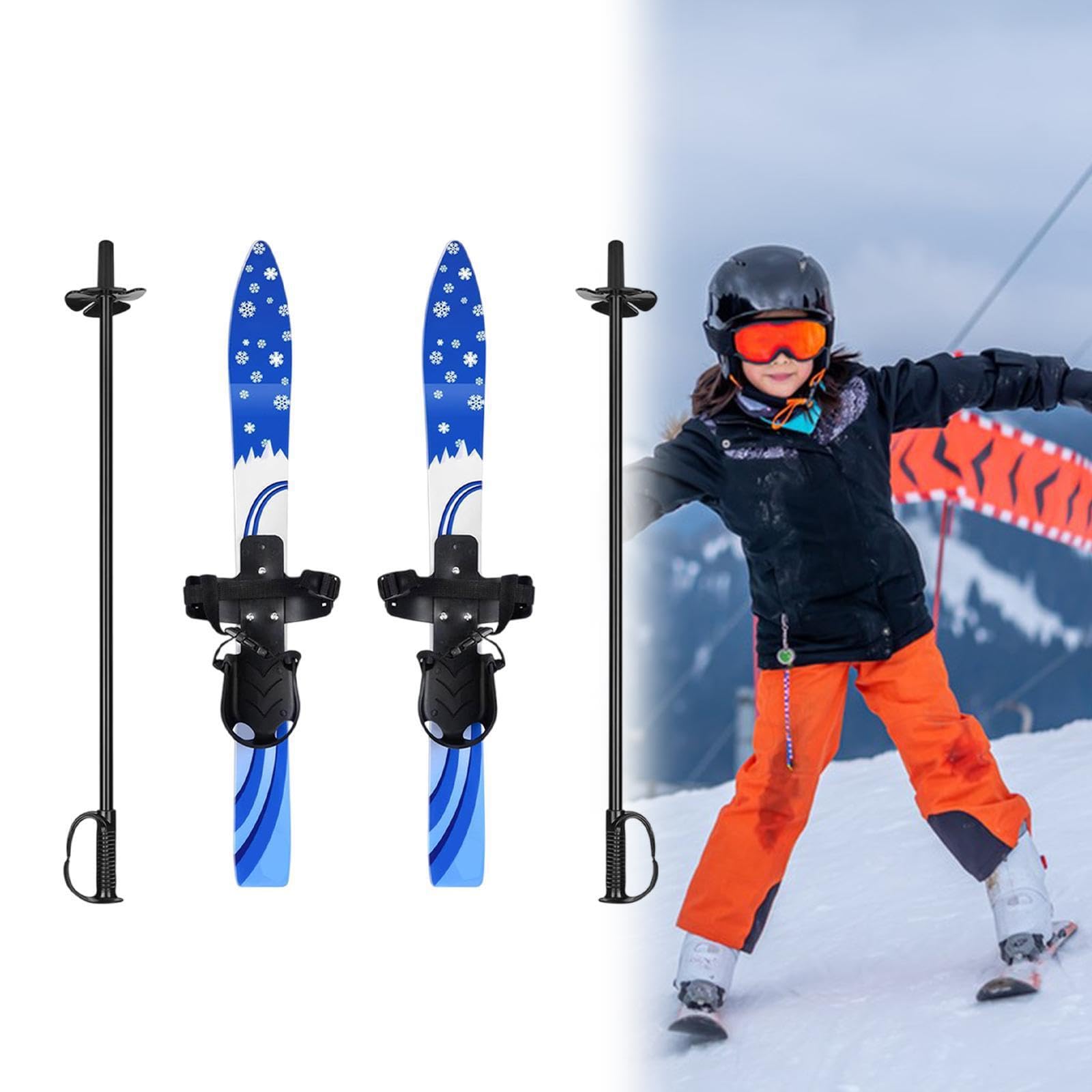 Bindungen können an die Schuhgröße angepasst Werden. Kinderskiboards, Kurze Skier, Schneeskistöcke, Outdoor Freizeit, Wintersport, Skiboard,