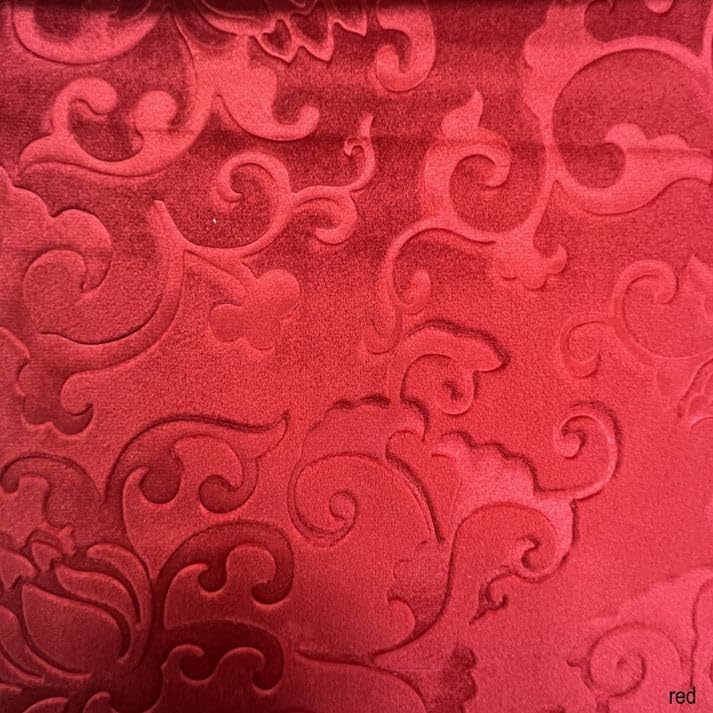 Vails Black Brocade Velvet Fabric Cut by the Yard, Ideal Embossed Material for Upholstery Coaches and Chairs, Drapery, Pillows, Slipcovers, Tablecloths, Sewing, DIY, Etc