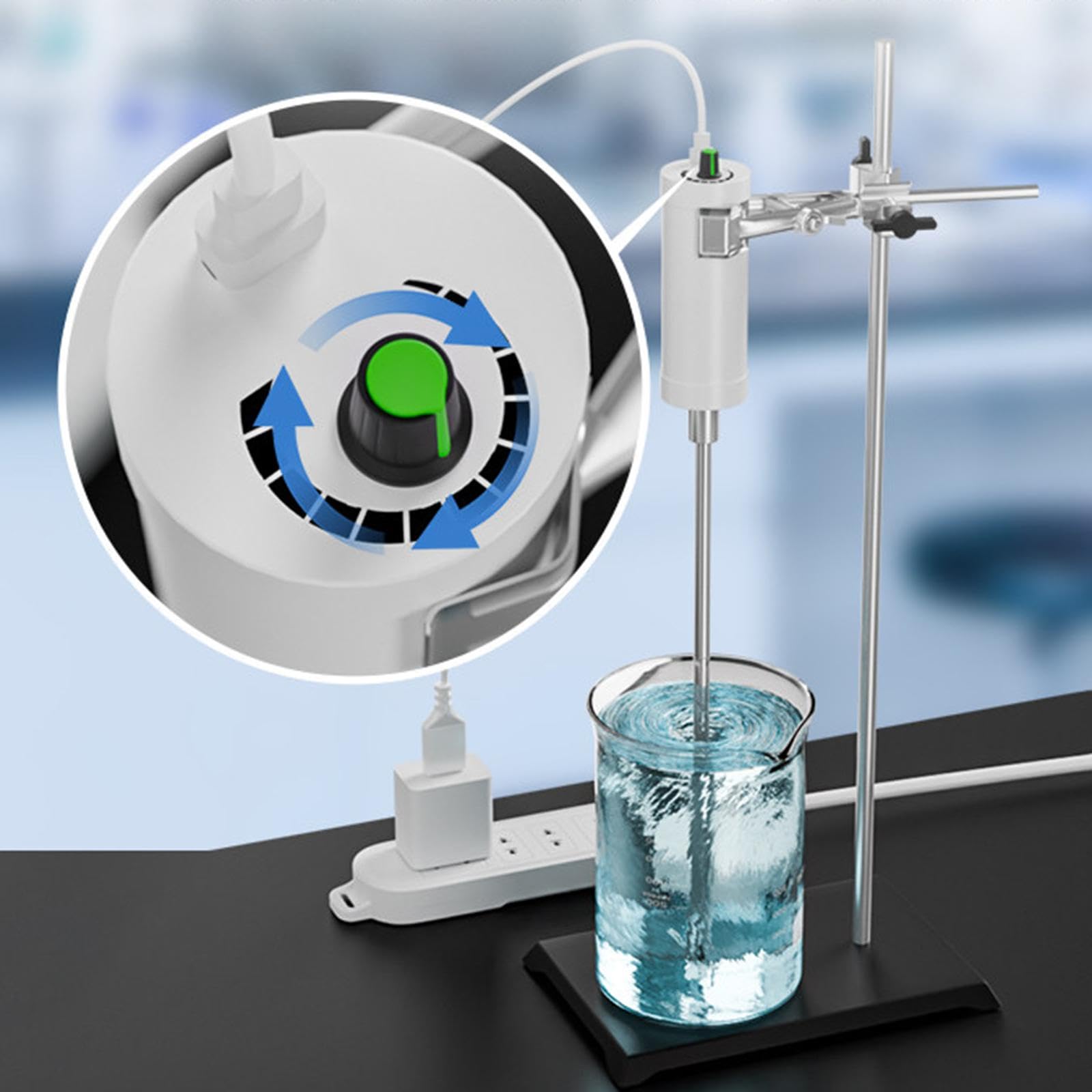 MagiDeal Agitatore da laboratorio potente e semplice da usare con asta di agitazione, miscelatore industriale per liquidi per didattici