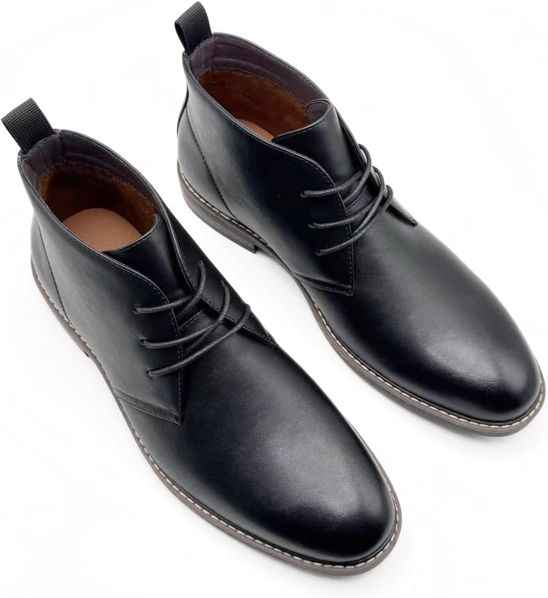 Finishing & Sewing Men's Classic Dress Casual Chukka Boots Lace Up Desert Ankle Boots - Image 4