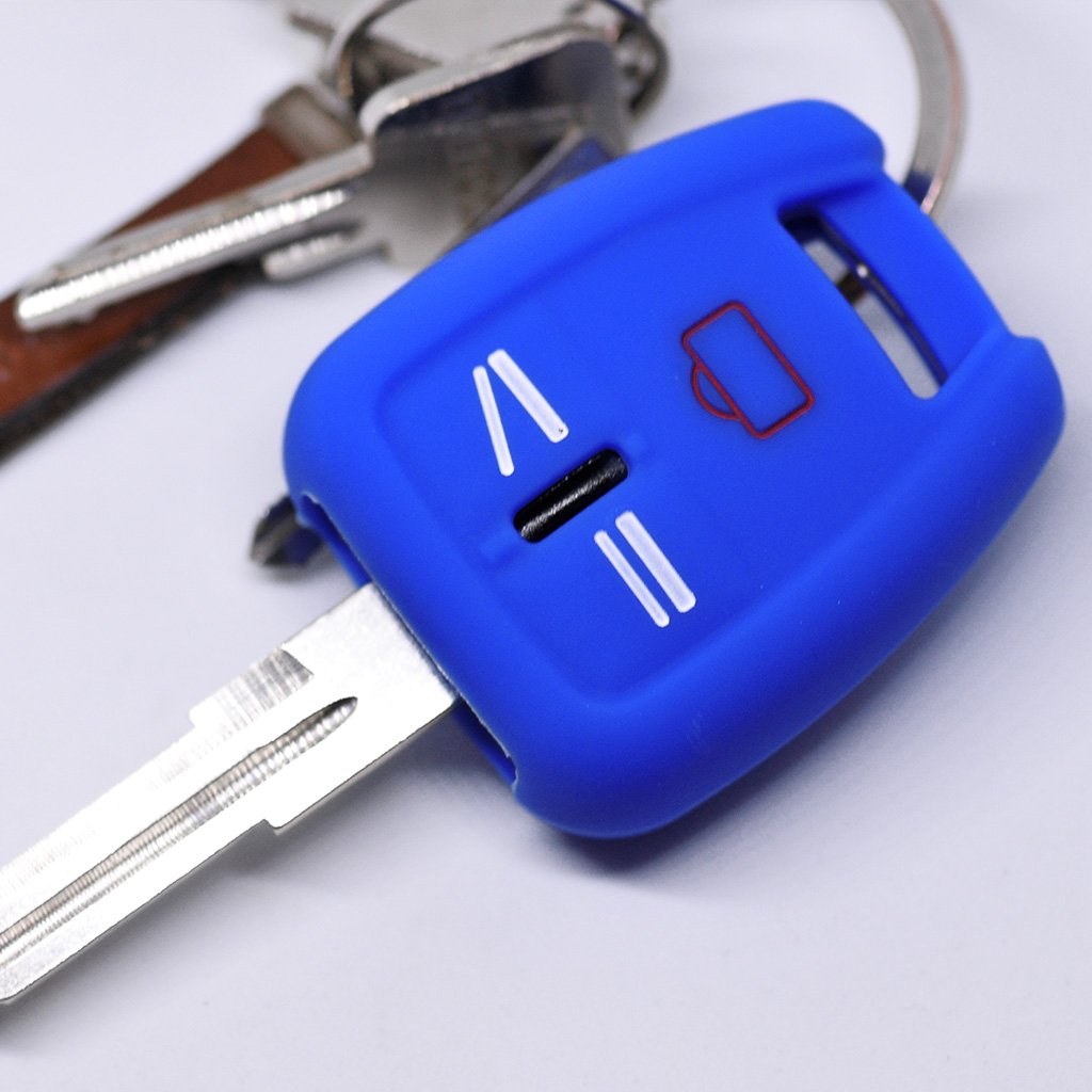 Mt-key Soft Case Cover Protettiva Per Chiave Opel Vectra C / Signum – Colore Blu Scuro, Morbida E Antigraffio