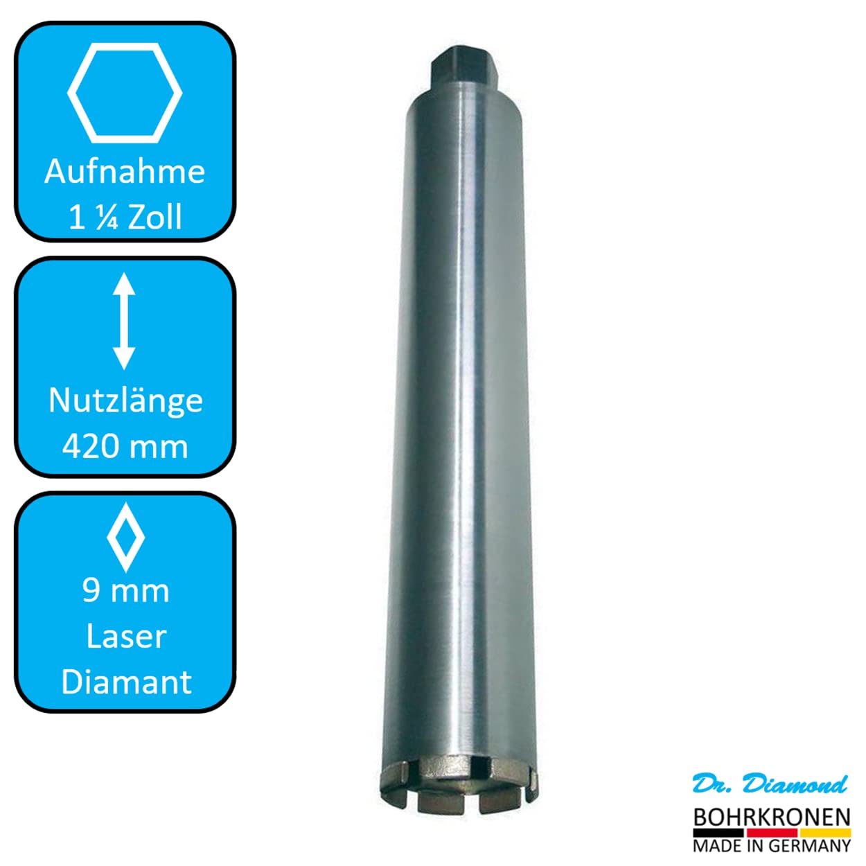 DiStar RS8-X Diamantboor nat dikwandig – 1 1/4 x 450 mm – 52-250 mm