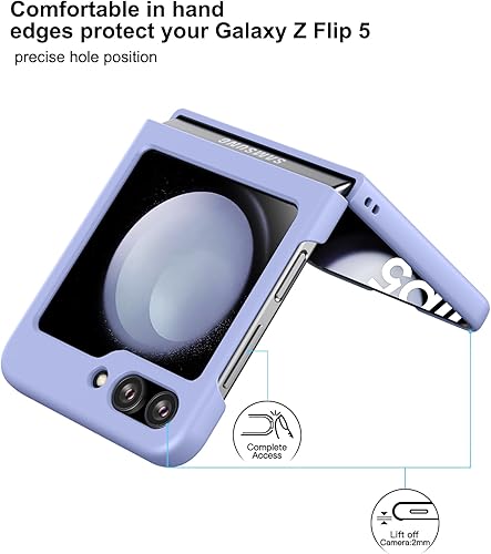 Miniatura 2 de Foluu Funda delgada para Samsung Galaxy Z Flip 5, ultrafina de policarbonato mate con agarre antideslizante, protección completa para Samsung Galaxy