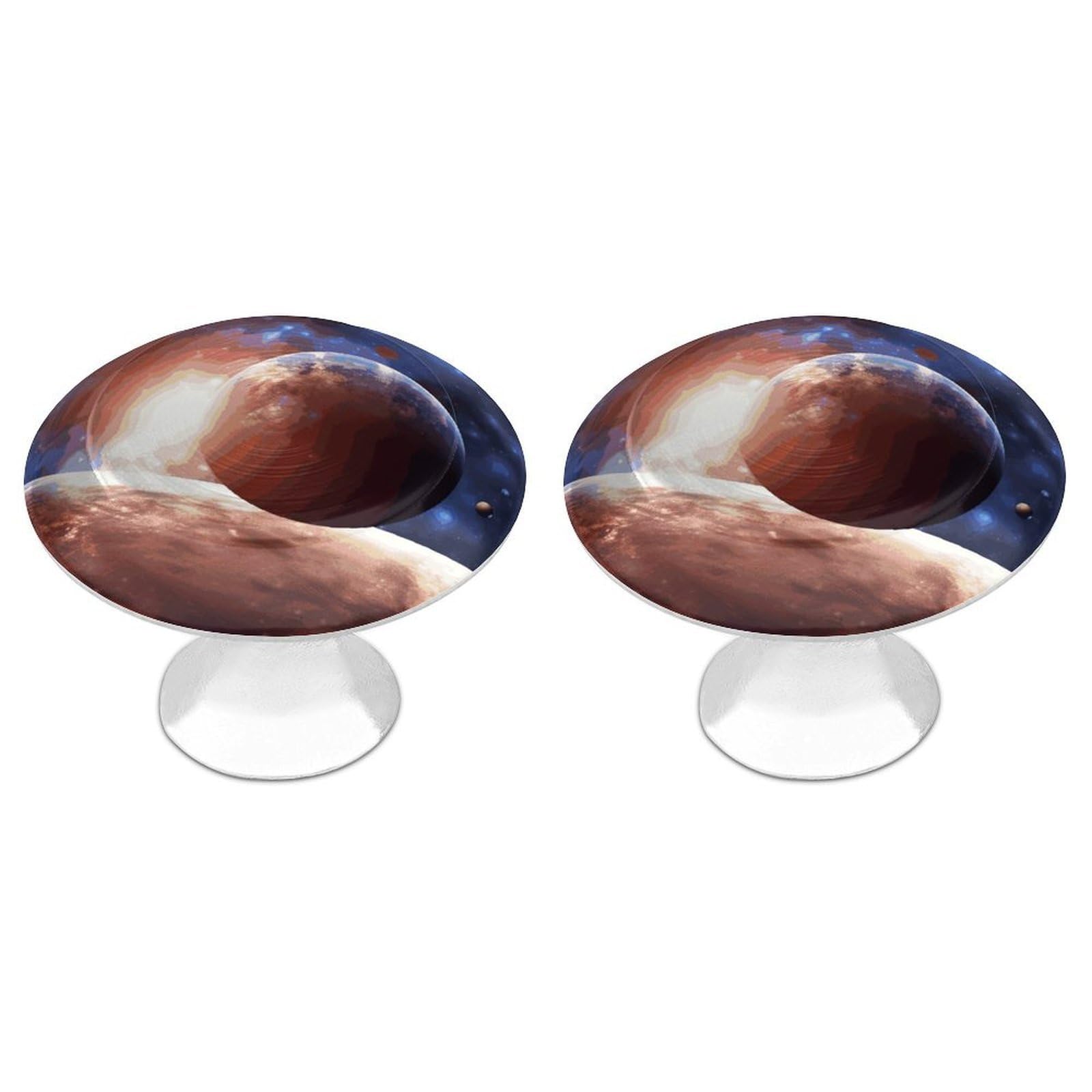 FekiLoot Planets in Space Background Cabinet Knobs Personality Stainless Steel Round Drawer Handles Circle Modern Cabinet Handles Drawer Knobs for Kitchen Dresser Bathroom Cupboard Furniture