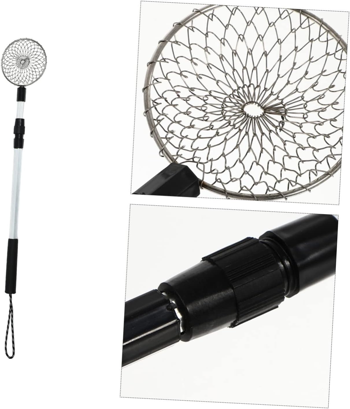 1pc Steel Wire Ice Fishing Scoop Aluminum Alloy Rod Compact Design for Winter Fishing Lightweight Strainer Retractable