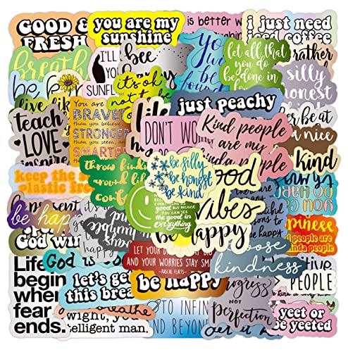 50Pcs Inspirational Affirmation Stickers, Encouraging Words Stickers For Students Teachers Kids Teens Adults, Waterproof Motivational Quote Stickers For Water Bottle Scrapbook Laptop #TOP1