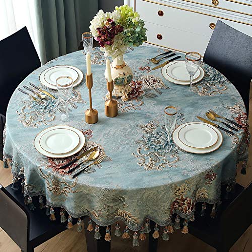 Nappe de Noël ronde pour table de cuisine 4 places lors des fêtes