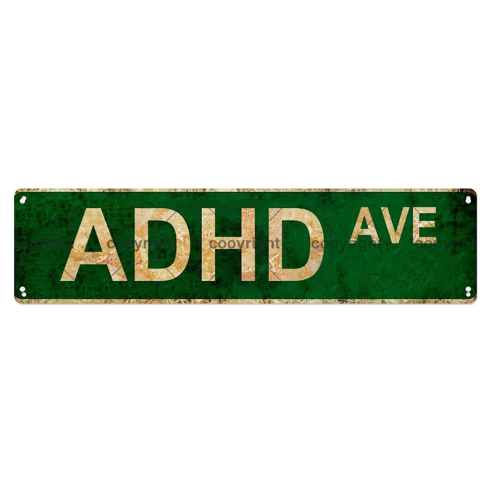 Green Street Sign With Text Ahd Ave Metal Tin Sign Plaque