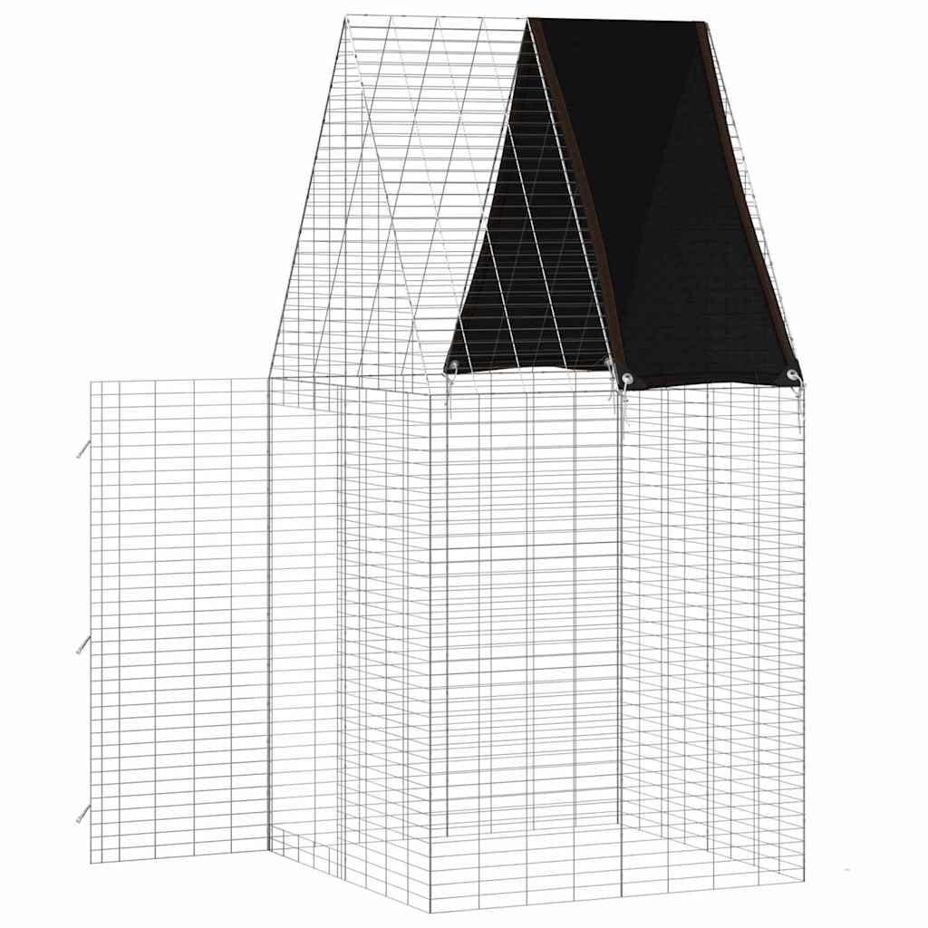 Kleintiergehege 100 x 100 x 210 cm aus verzinktem Stahl für Kaninchen und Meerschweinchen wetterfestes Freilaufgehege für Garten