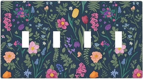Miniatura 183 de Cubiertas de Interruptor de Luz de 1 Pandilla Bosques Animales Flores Hierba Árboles Placa de Pared Decorativa Interruptor Eléctrico para Decoración