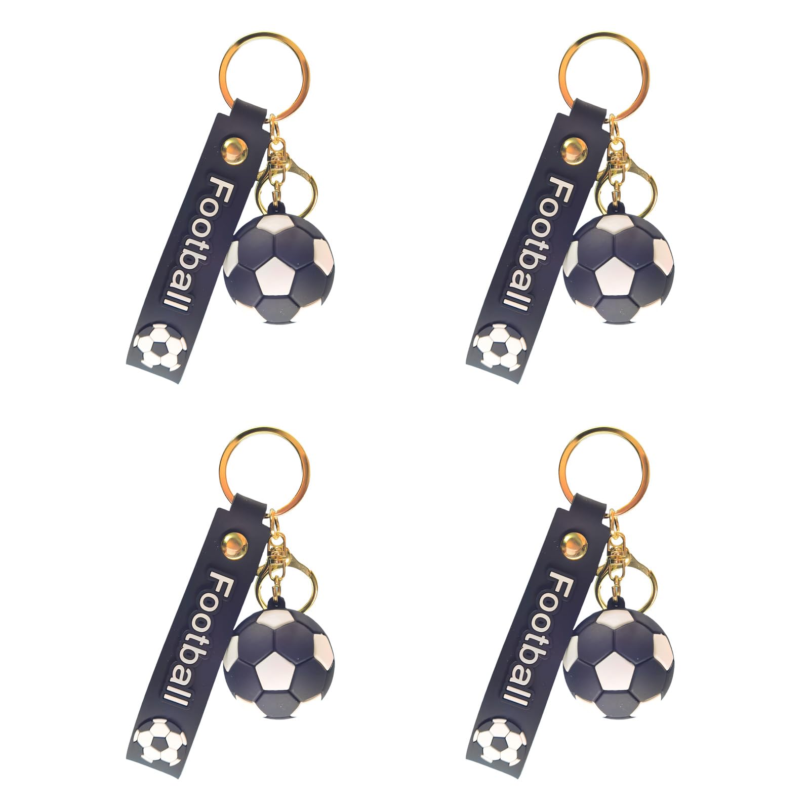 OSNIYAW Shape Keychain Set of 4 Ideal for Party Decor Sports Enthusiasts Football Keyring