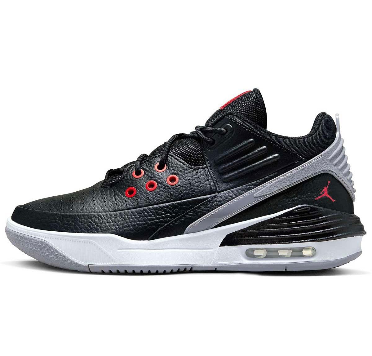 NIKE Jordan Max Aura 5 - Zapatillas deportivas para hombre, color negro, blanco, gris cemento, rojo universitario