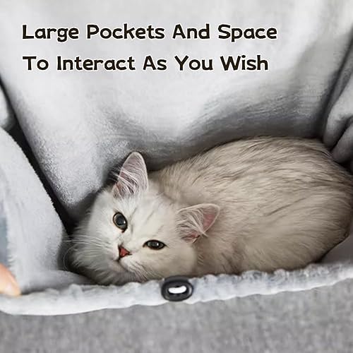 Miniatura 4 de La La Pet® Delantal ajustable para gatos con agujeros, bolsa de dormir para mascotas, bolsa de dormir para mascotas, bolsa de transporte para gatos,