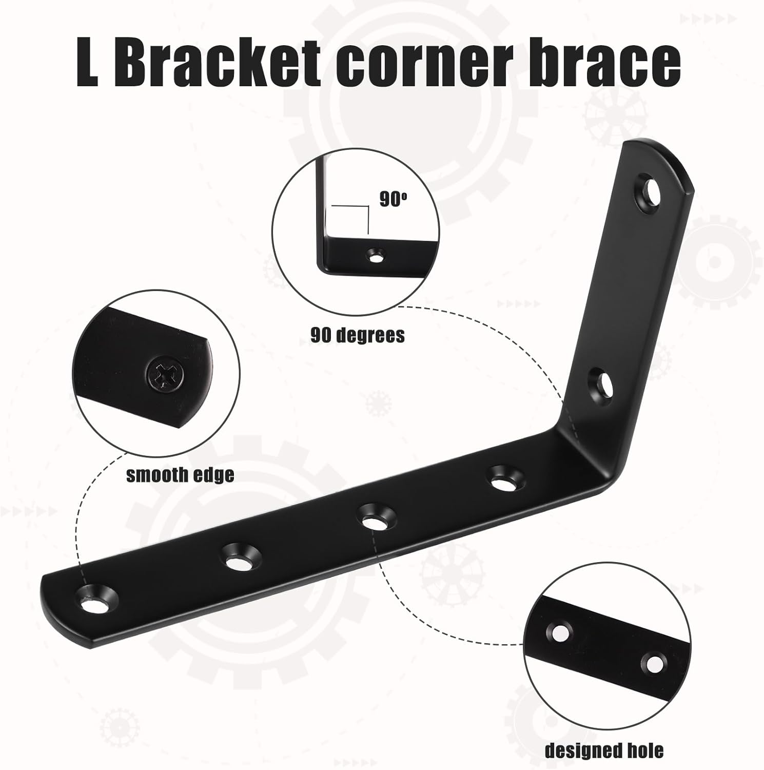 4pcs Furniture Anchors for Baby Proofing, Metal Baby Furniture Anchor Bracket Anti Tip Black Furniture Mounts Baby Proof L-shaped Furniture Wall Anchor for Large Furniture