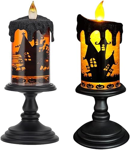 Miniatura 1 de Velas de globo de nieve de Halloween, tornado, sin llama, centro de mesa para fiesta de celebración, vela LED a pilas con temporizador de 6 horas