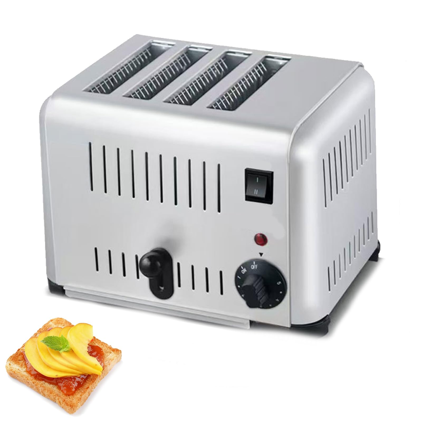 Grille-pain 6 tranches en acier inoxydable commercial 2500W