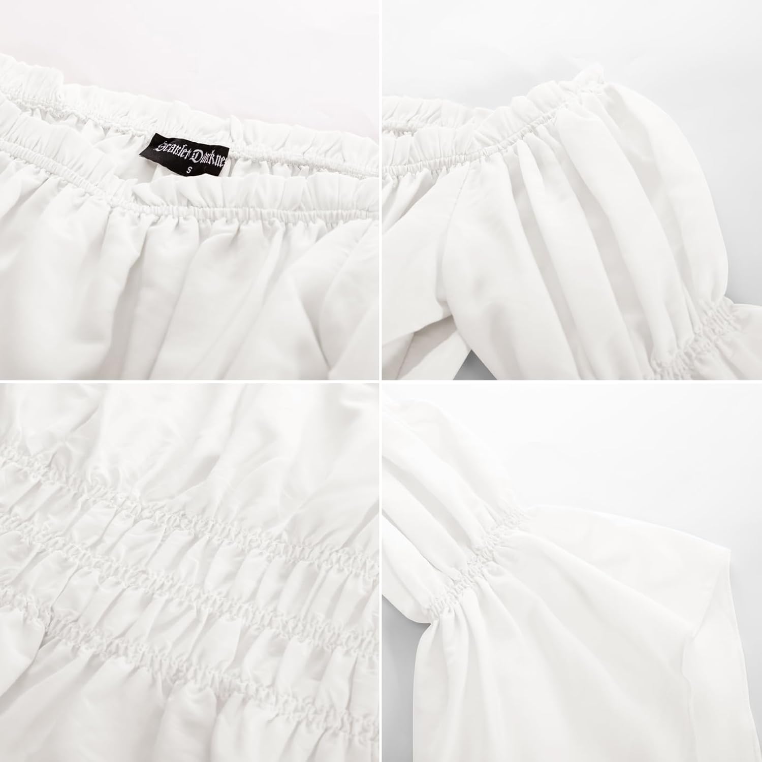 Scarlet Darkness Women's Renaissance Shirt Ruffle Sleeve Off The Shoulder Peplum Blouse Peasant Dressy Top - Image 6