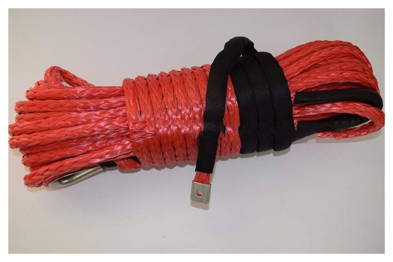 Winch Rope, Red 12mm*30m Synthetic Rope,Winch Cable, Extension,Off Road