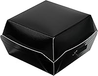 Vista 24 de Restaurantware Mini cajas de hamburguesas de 2.5 x 2.5 x 2 pulgadas, 100 recipientes de alimentos con tapa con bisagras, cajas desechables de papel