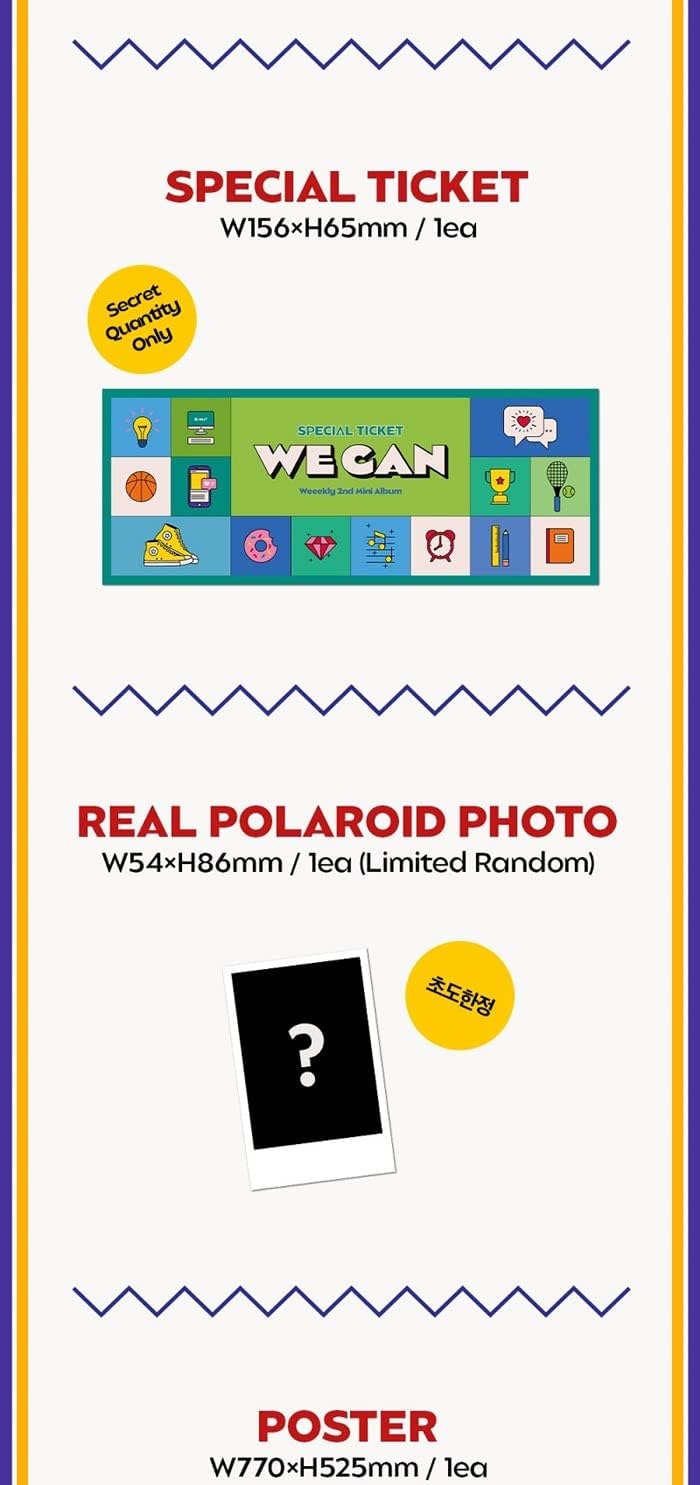 Weeekly We Can 2nd Mini Album 2 Version SET CD+92p Booklet+1p PhotoCard+1p Planet Card+1p Message Card+Sticker Pack+Tracking Sealed