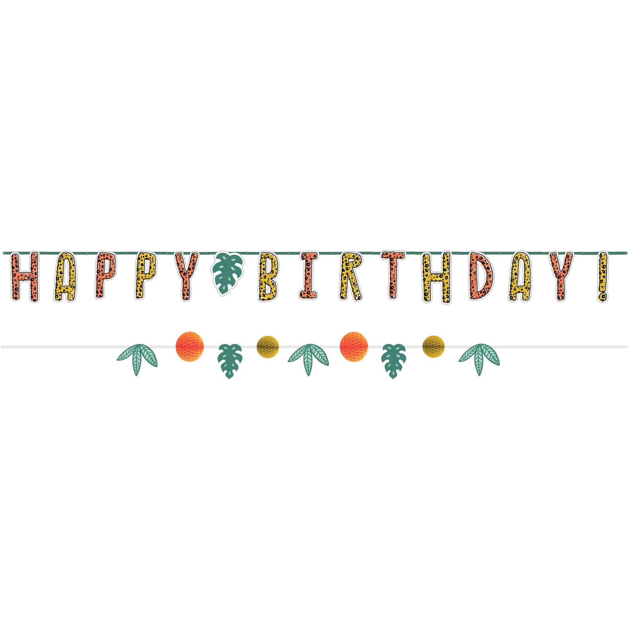 Bannière d'anniversaire Get Wild Amscan guirlande de fête 2 pièces