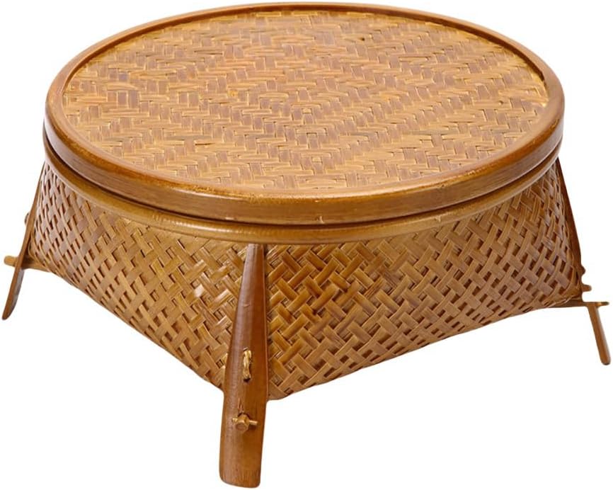 14×20cm アタ製♪持ち手付バスケット＆おまけ／自然素材 アジアン雑貨