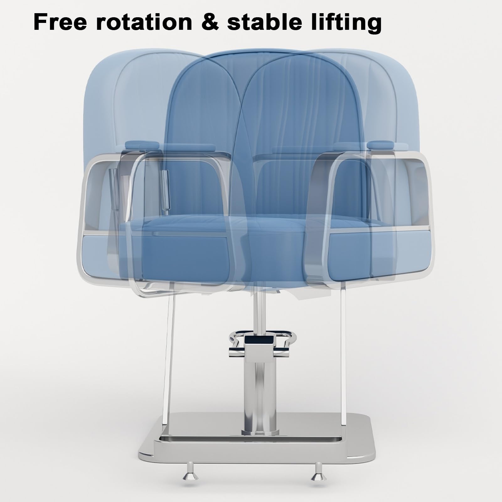 Sillas de barbero, Silla ergonómica para barbería - Silla de salón Ajustable de Cuero sintético con rotación de 360° y Base Dorada de Acero Inoxidable - Mobiliario Ideal para Salones de Bell