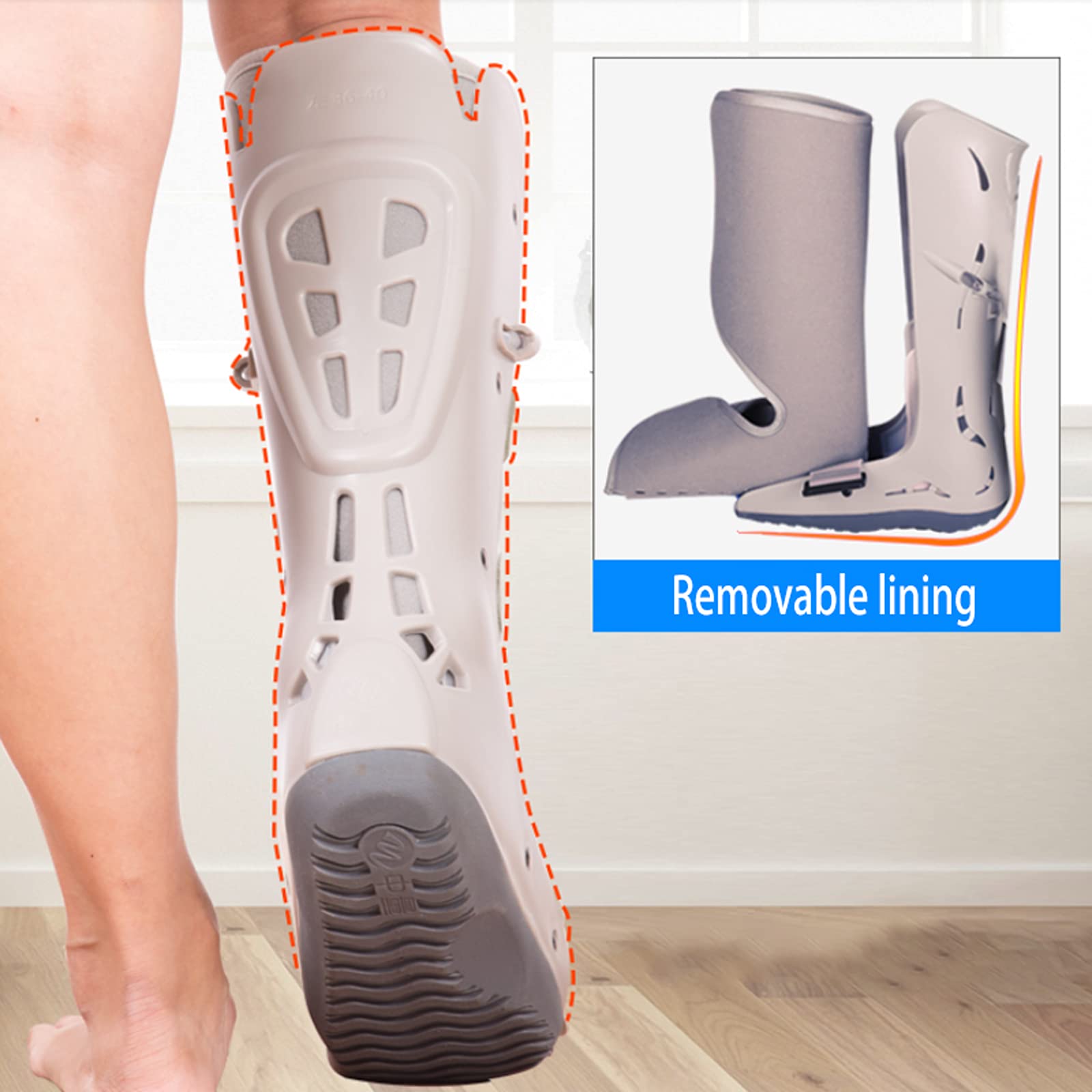Botas ortopédicas para fracturas Tobilleras Transpirables de Silicona Antideslizante Correa ortopédica de Banda Alta Férula Plantar para Lesiones en los pies Tobillo Torcido (pie Izquierdo)