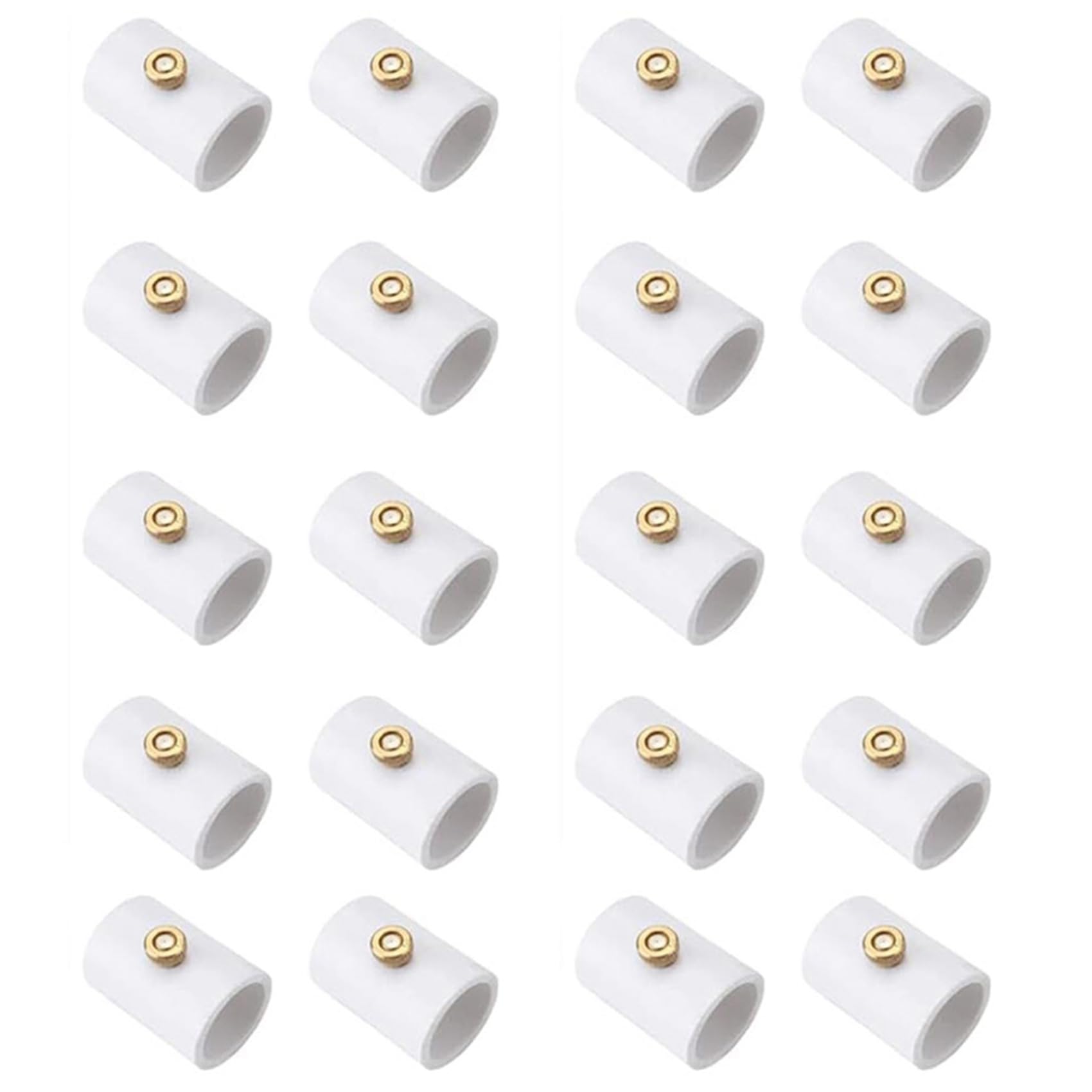 Jnchdghwa White 20Pcs 1/2 Inch Pvc Mist Nozzle Misting System For Patio Outdoor Mister Coupling Pvc Split Section With Mist Nozzle