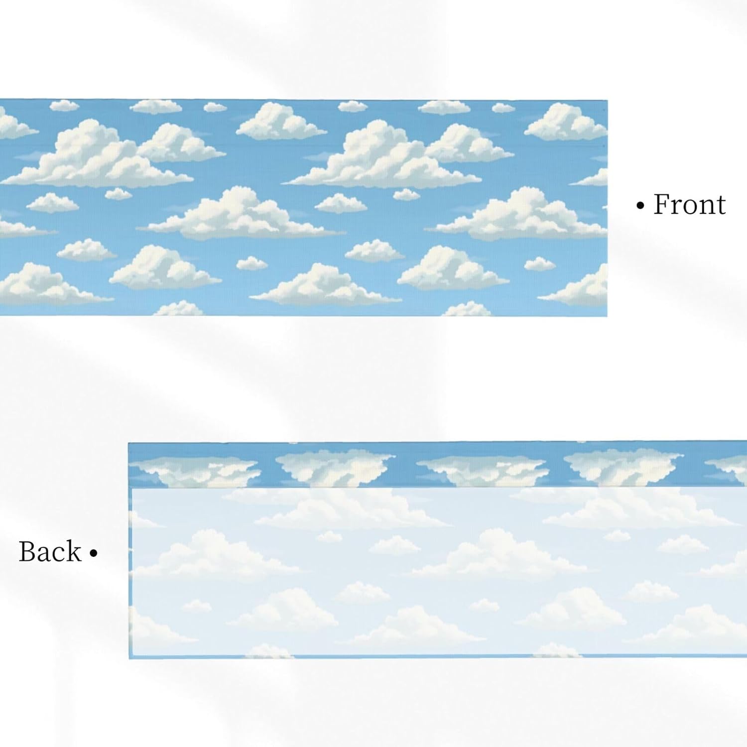 Valances for Windows White Cloud Blue Sky Rod Pocket Kitchen Curtain Valances, Light Filtering Short Window Valance Curtains Topper for Bathroom Laundry Room, 54x18 Inch, 1 Panel