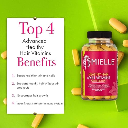 Miniatura 2 de Mielle Organics Vitaminas saludables para adultos con biotina 60 unidades