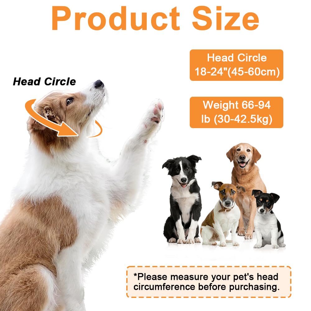 Grigio L Paraorecchie per Cani Impermeabili, Copriorecchie Cuffie per Cani Antirumore, Protezione Regolabile per Le Orecchie per Animali Domestici, Protezione dal Rumore Copri Orecchie per Cane