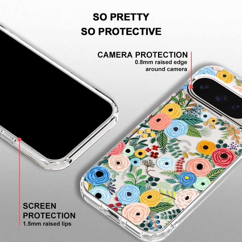 MOSNOVO Case for Google Pixel 10 & Pixel 10 Pro, [Buffertech 6.6ft Military-Grade Drop Protection] [Anti Peel Off Tech] Clear TPU Bumper Phone Case Cover Design - Cute Cherry — view 220