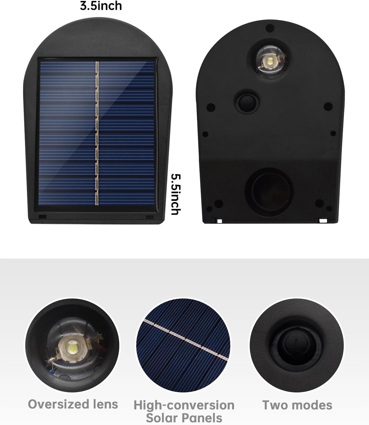 Solar Address Lights Dusk to Dawn Sconce Solar Light Outdoor Waterproof Downlight for Mailbox, House Numbers, Sign, Post, Wall, Fence (White, 2 Pack) - Image 8