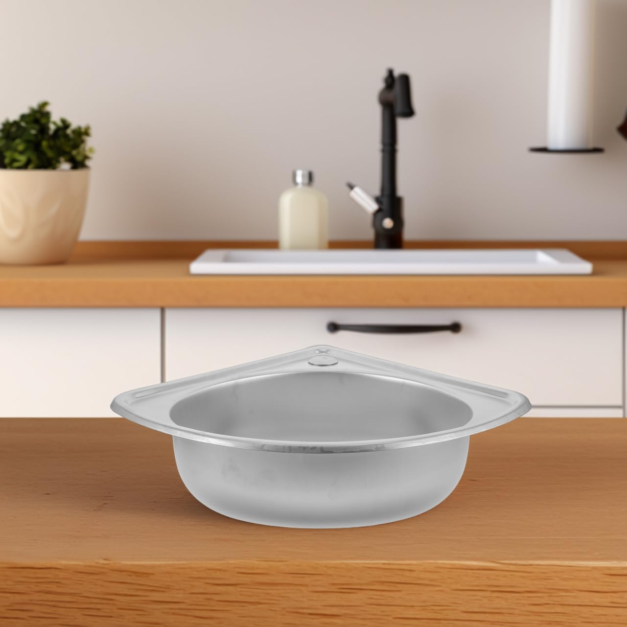 MAGICLULU Lavello Da Camper Acciaio Inossidabile Ultra-compatto Con Design Triangolare Installazione Facile e Struttura Robusta Per Cucine e Bagni Spazi Ridotti
