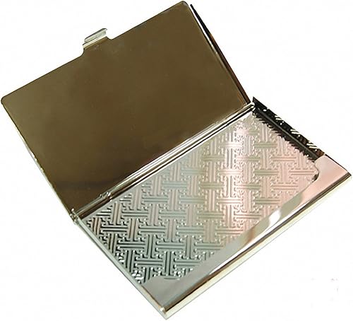 Miniatura 87 de Tarjetero negro de nácar para tarjetas de visita con bolsillo con bloqueo RFID, tarjeta de identificación de crédito, tarjetero de metal de acero