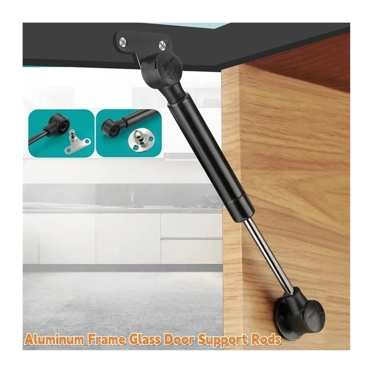 Eisenwaren Ultra-Short Gas Struts Aluminum Frame Support Rod for Glass Doors&Cabinets Adjustable Hydraulic Air Pressure Brace Home Hardware(Silver)