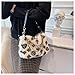 GESALOP 2022 New Leopard Print Plush Shoulder Cross-body Bag Fashion Chain One-shoulder Armpit Tote Y2K Purse Hobo Bag (Beige)