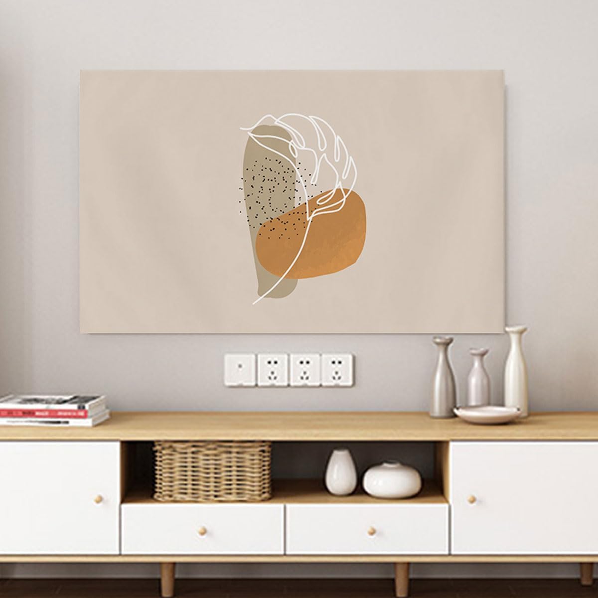 TV Cover Indoor 32-85 Inch TV Display Protectors Colorful Painting Pattern Dustproof TV Screen Protector Indoor Bedroom Living Room Art Decoration Television Computer Monitor Dust C(Size:42IN,Color:B)