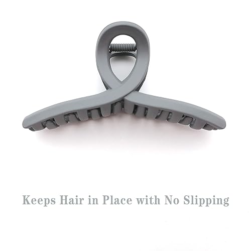 Miniatura 9 de Pinzas para el cabello grandes de 4.3 pulgadas, antideslizantes, grandes mate, pinza de mariposa de 4 colores para cabello fino y grueso, paquete de