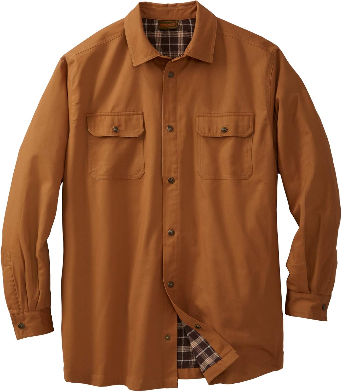 Boulder Creek by Kingsize Men's Big & Tall Flannel-Lined Twill Shirt Jacket